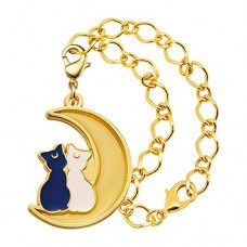 01-97187 Sailor Moon Stained Charm Locket with Clasp 300y - Luna and Artemis with Bracelet Chain