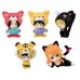 01-10998 TV Animation One Piece Nyan Piece Mini Figure  Mascot 300y - Set of 5