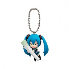 01-11006  vocaloid Hatsune Miku Winter Edition Mini Figure Swing /  Mascot  Key Chain 300y - Hatsune Miku (Spring Onion)