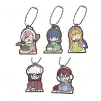 01-29485 Laid-Back Camp (Yuru Camp) Capsule Rubber Mascot 300y - Set of 5