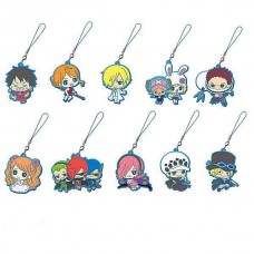 01-33387 From TV animation One Piece Sweet Friends Capsule Rubber Mascot  300y - Set of 10