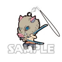 01-16028 Demon Slayer: Kimetsu no Yaiba Capsule Rubber Mascot Strap 300y - Inosuke Hashibira