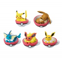 02-29335 Pokemon Pocket Monsters Tea Cup Time Mascot Figure Collection Vol. 5 300y - Set of 5