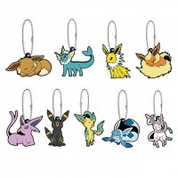 01-36243 Pokemon Sleeping Eevee Evolution Capsule Rubber Mascot Ver. 2 300y - Set of 9