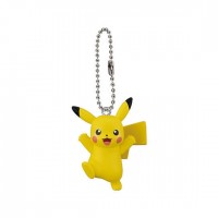 02-41769 Pokemon Sword and Shield Mini Figure Mascot Swing Key chain  300y - Pikachu