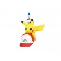 02-85694 Pokemon The Movie 20th Ver: I Choose You!  Mini Figure Mascot Strap 200y - Pikachu Kanto Cap