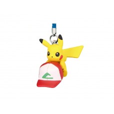 02-85694 Pokemon The Movie 20th Ver: I Choose You!  Mini Figure Mascot Strap 200y - Pikachu Kanto Cap