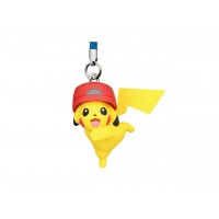 02-85694 Pokemon The Movie 20th Ver: I Choose You!  Mini Figure Mascot Strap 200y - Pikachu Kalos Cap