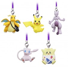 02-87674 Pokemon Netsuke Mascot Mewtwo Strikes Back Evolution Figure Mascot Strap 200y - Set of 5