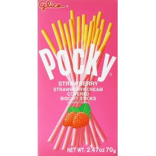 0X-15251 Glico Pocky Strawberry 2.47 Oz 70g