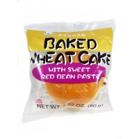 0X-65092 Shirakiku D-Plus Natural Yeast Bread Baked Wheat Cake - Sweet Red Bean Paste  2.82 Oz (80 g)