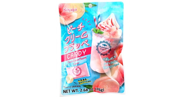 0X-03563 Kasugai Peach Cream Frappe Candy 2.68 Oz (76 g)