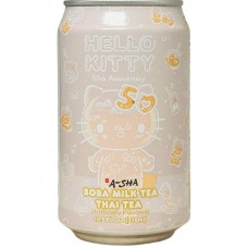 0X-00162 A-Sha Hello Kitty 50th Anniversary Boba Milk Tea - Thai Tea 10.5 Fl OZ (310 ml)