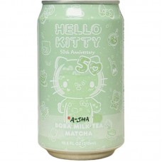 0X-00164 A-Sha Hello Kitty 50th Anniversary Boba Milk Tea - Matcha 10.5 Fl OZ (310 ml)