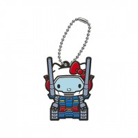 SR-45437 Gundam x Hello Kitty Capsule Rubber Mascot 300y - Gun Tank x Hello Kitty