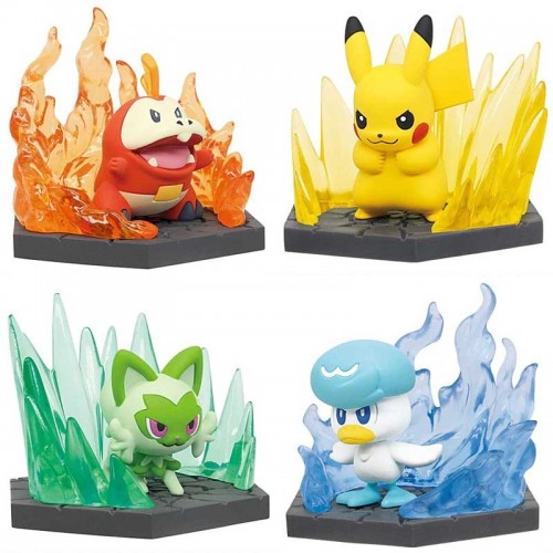 Gashapon Pokemon Diorama Collect Pardea Region - Set of 4