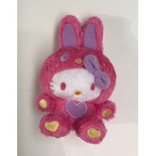 SR-73560 Sanrio Hello Kitty Pink Bunny Ears Mini Plush with Ball Chain Keychain (Pink)