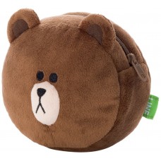 SR-28026 Line Character Face Pouch - Brown / 02 1200y