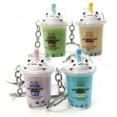 00720 Boba Tea Cat Keychain Mascot (Single Random Style / Color)